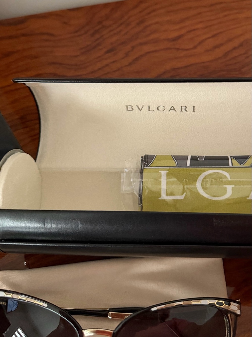 Bulgari Black and Gold Cat-Eye Women's Sunglasses - Picture 7 of 12